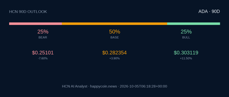 ИИ-инструмент HCN AI Analyst спрогнозировал цену Cardano в течение 90 дней