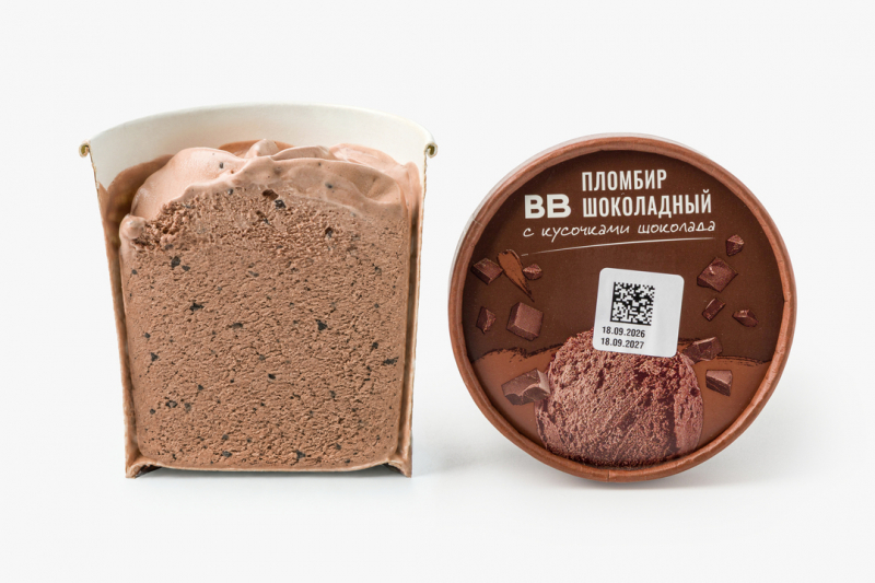 Пломбир шоколадный с кусочками шоколада